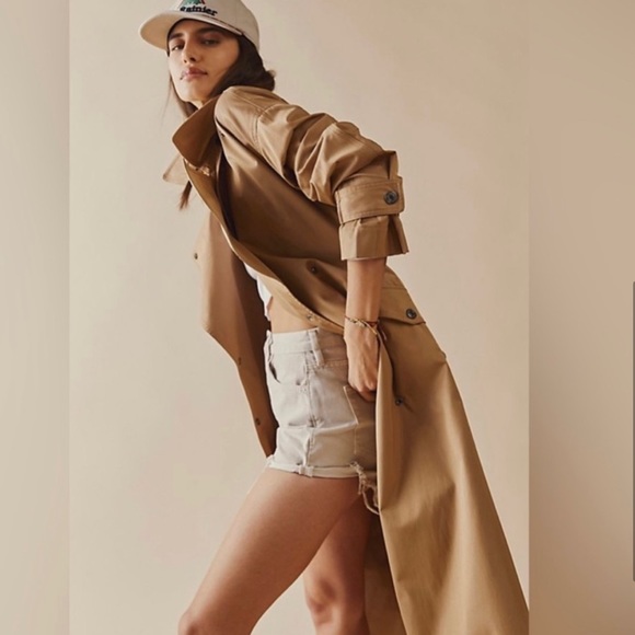 NWT Free People Soho Rain Trench Coat Z488 - Picture 4 of 6